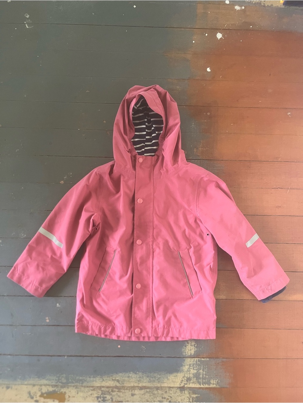 Mini Boden Girls 5/6 Waterproof Hooded Jacket in Pink